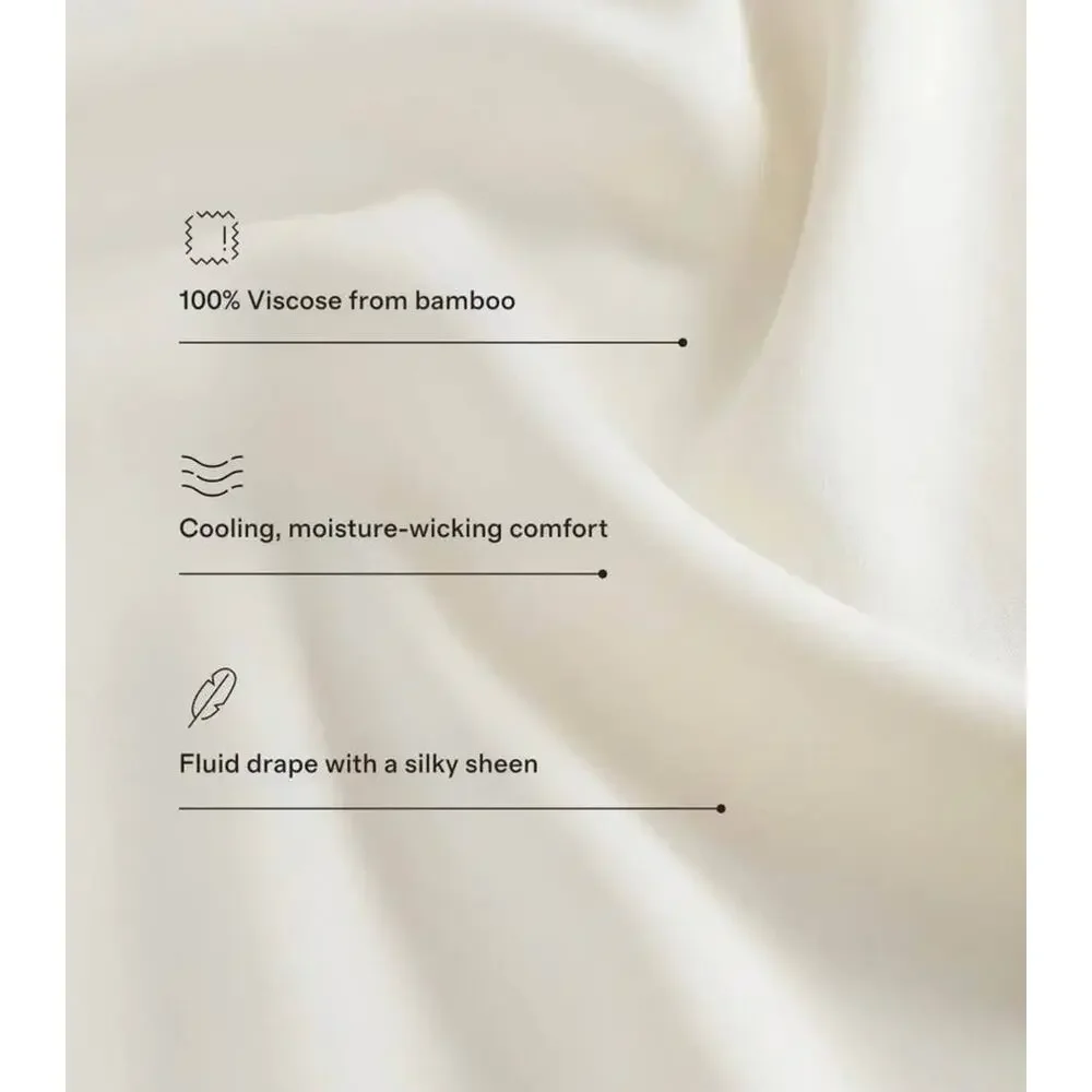 Quince Bamboo Duvet Cover in Ivory color size King or Cal King in Nightfall NWOT
